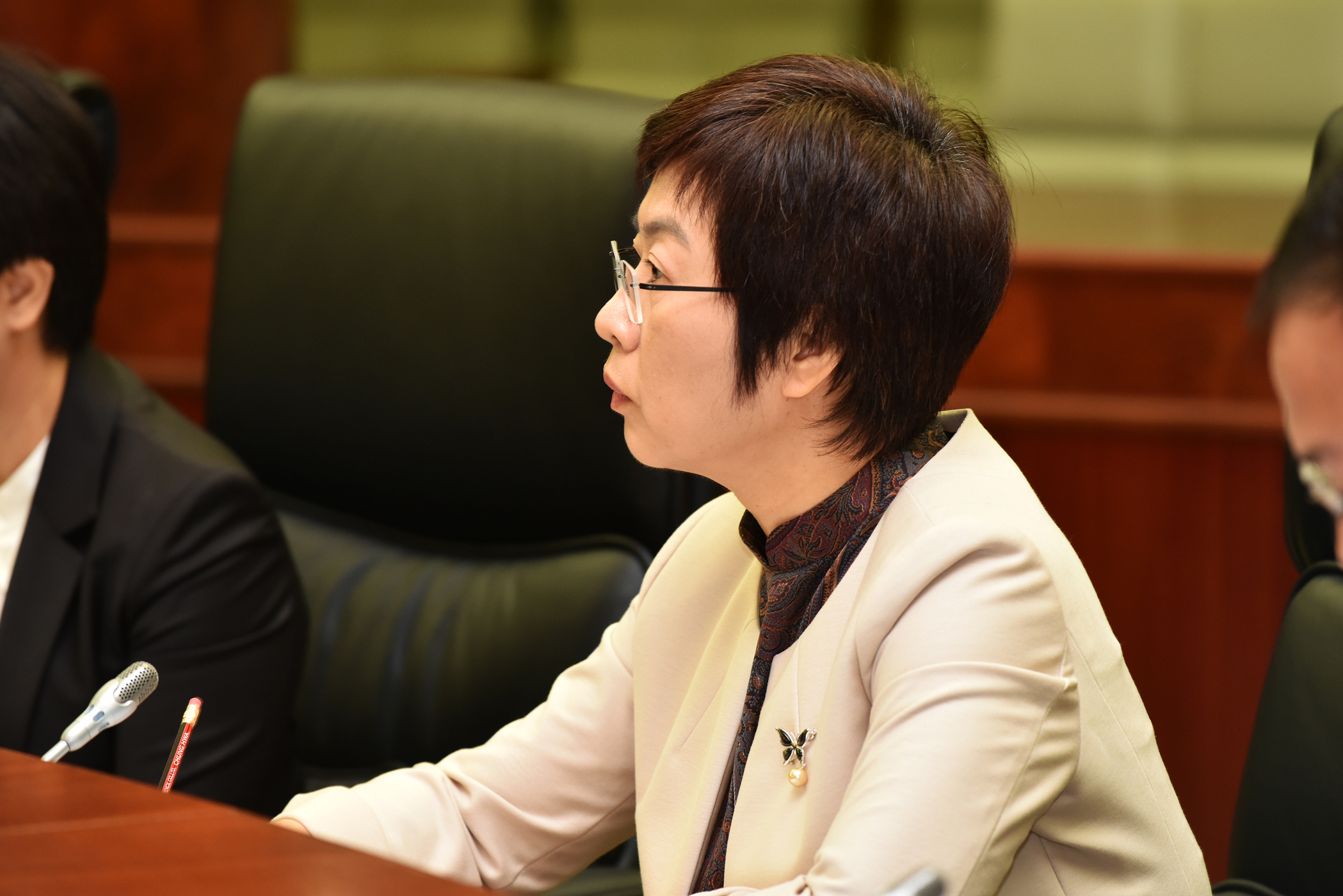 行政法務司司長陳海帆列席立法會全體會議，回應議員提出的口頭質詢。