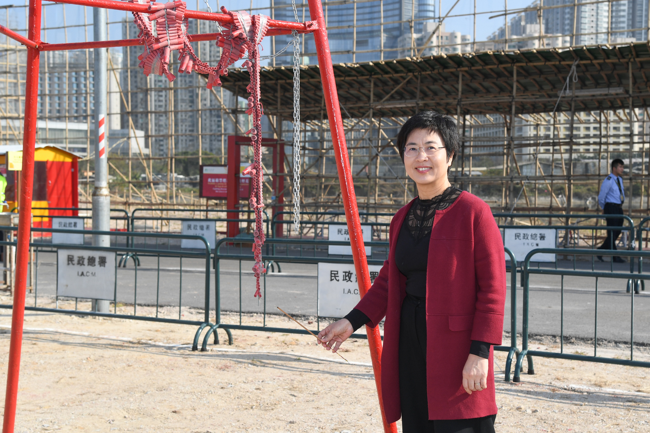行政法務司司長陳海帆到氹仔爆竹燃放區參觀