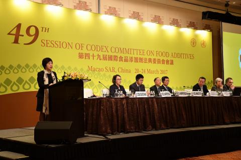 Discurso da Secretária Chan Hoi Fan na cerimónia de inauguração da 49.ª 
Conferência do Comité sobre Aditivos Alimentares do Codex Alimentarius
