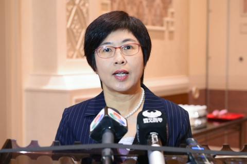 Secretária Para Administração e Justiça, Sónia Chan, fala à 
comunicação social
