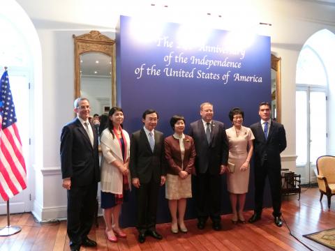 A SAJ, Sónia Chan, em representação do Chefe do Executivo, presente na 
recepção de celebração do 241.º aniversário da independência dos 
Estados Unidos da América

