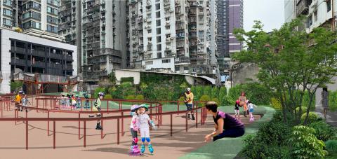 林茂海邊大馬路之土地（F及H地段）鄰近船澳巷位置構思效果圖
