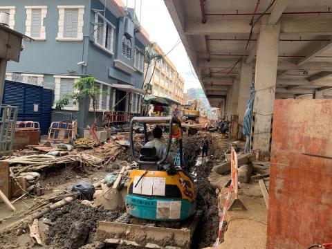 内港北雨水泵站箱涵渠建造工程进度理想
