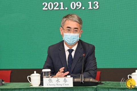 行政法務司司長張永春回答傳媒相關提問
