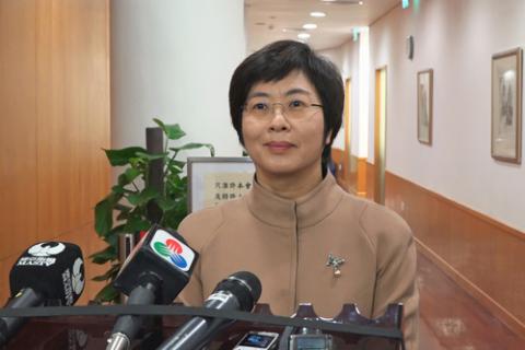 Secretária para a Administração e Justiça, Sónia Chan, fala à 
comunicação social.
